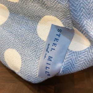 NWOT Set of 3 Steel Mill Blue and White Polka Dot Fabric